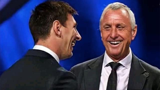 Leo Messi y Johan Cruyff, durante una entrega de premios en una imagen de archivo / REDES
