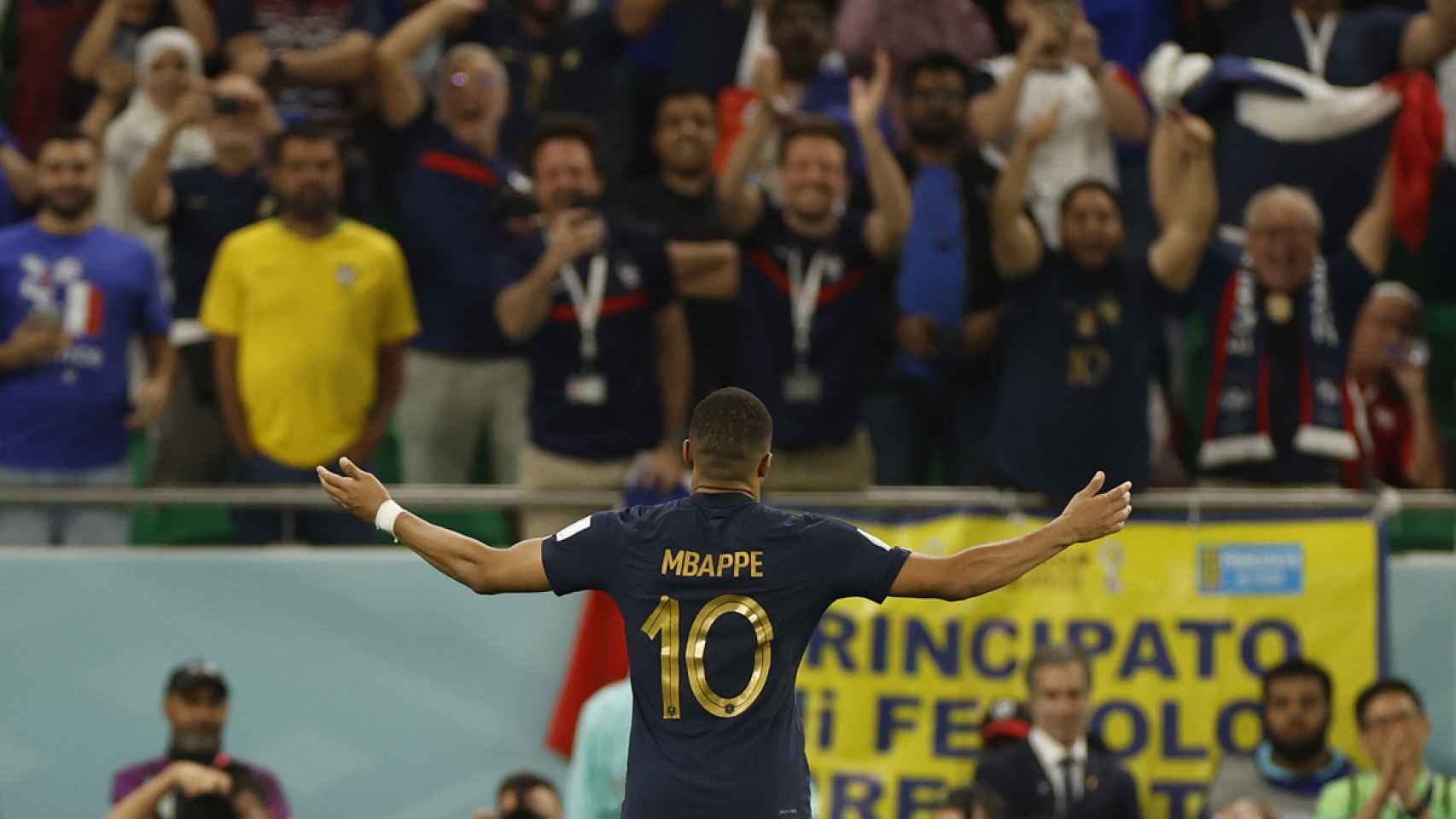 Kylian Mbappé, celebrando uno de sus goles con Francia en el Mundial de Qatar de la FIFA / EFE