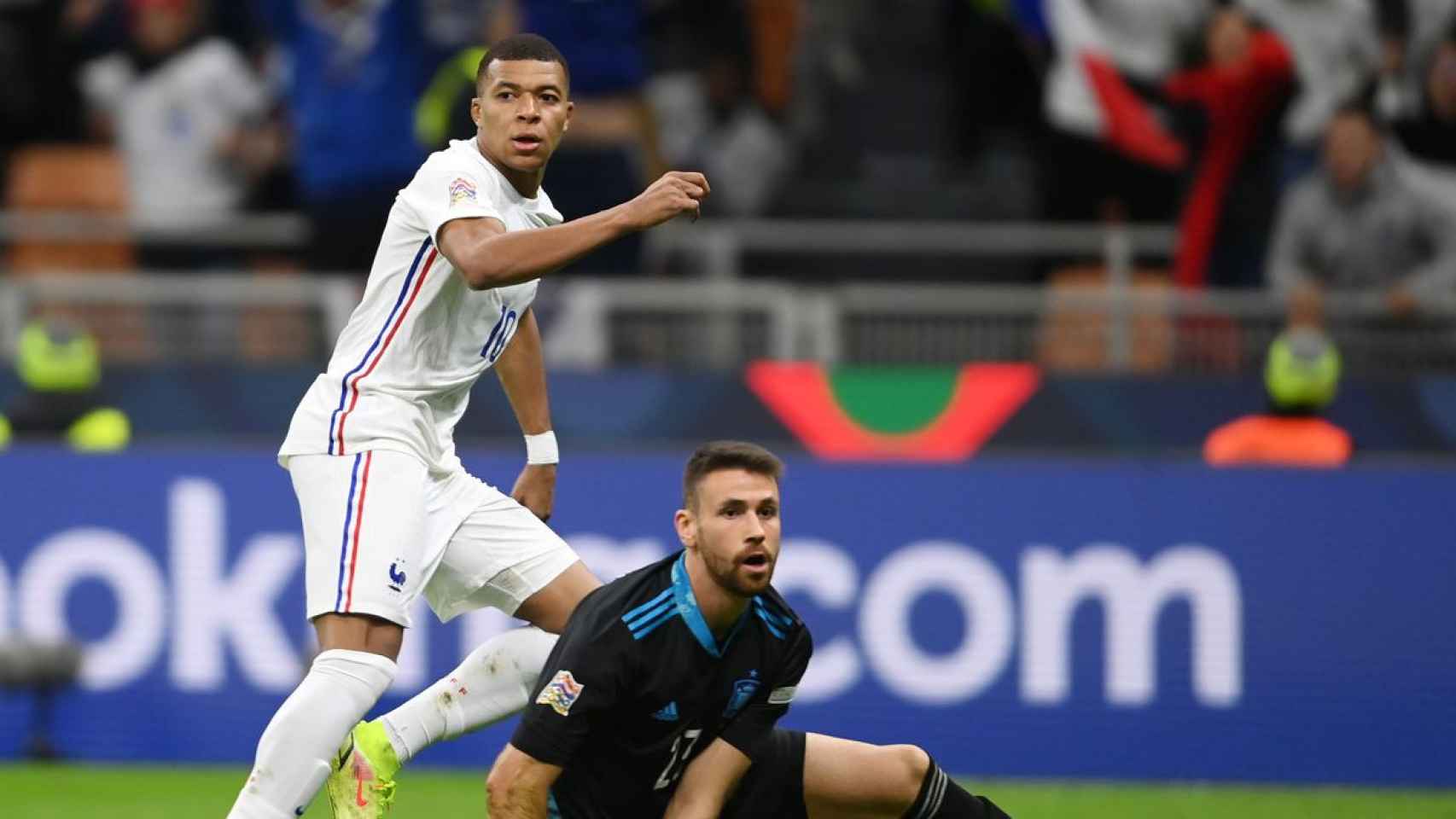 Mbappé marcando a España en Nations League / EFE