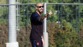 Una foto de Víctor Valdés durante un entrenamiento del Juvenil A del Barça / FCB