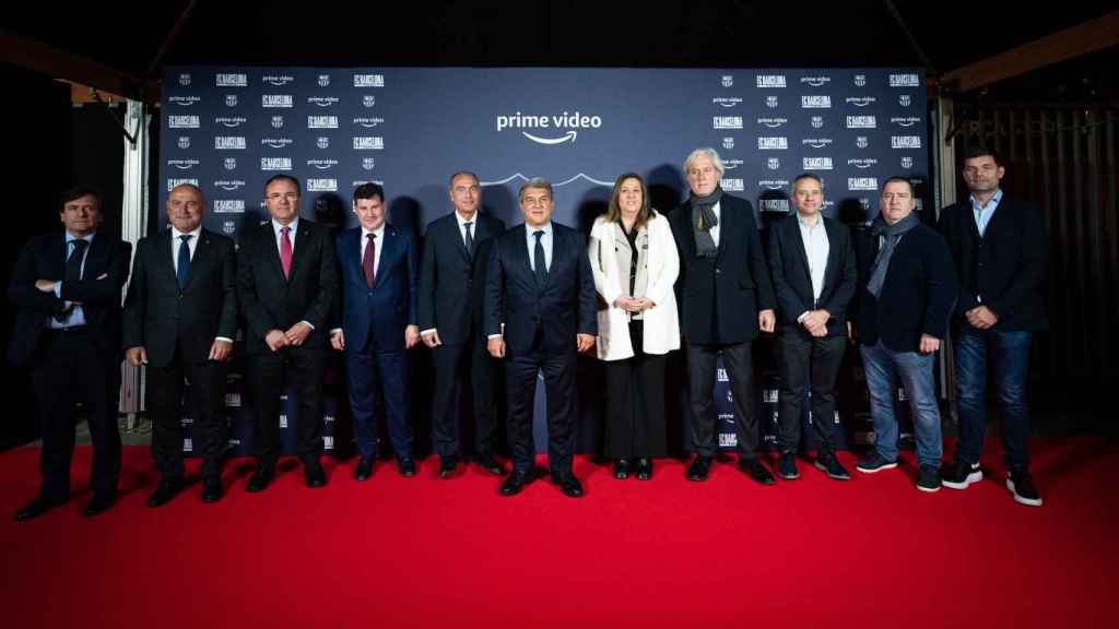 La junta directiva del Barça de Laporta, en la premier del nuevo documental del Barça / FCB