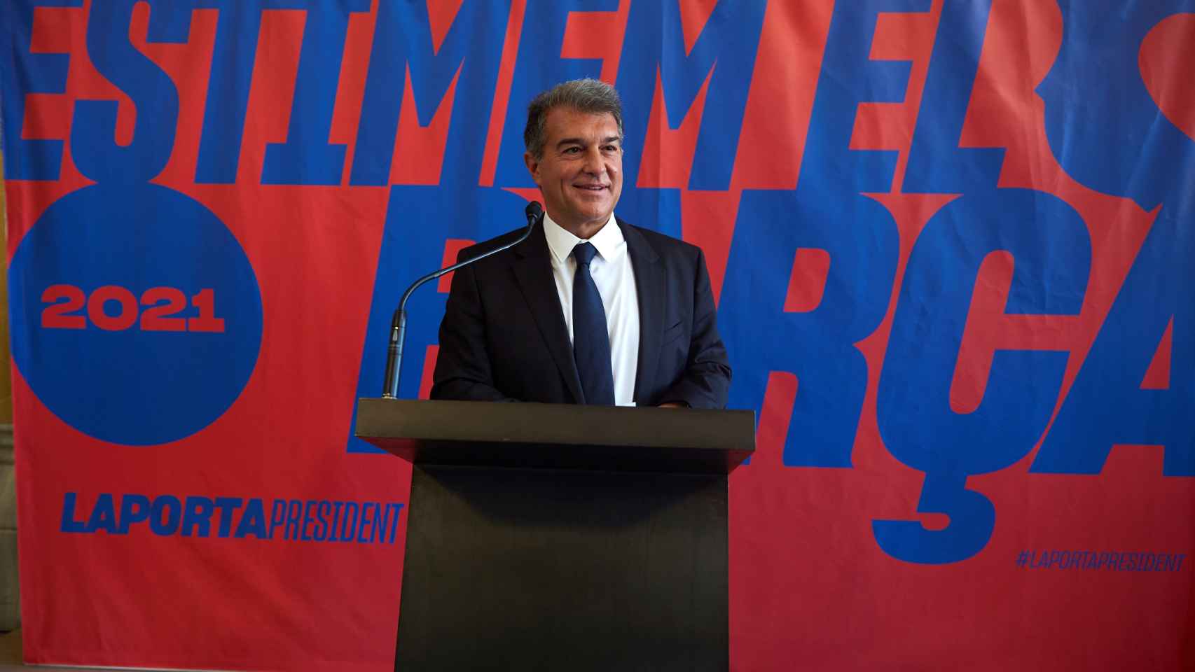 Joan Laporta en el acto de presentación de su candidatura / EFE