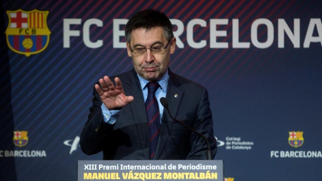 Josep Maria Bartomeu en una rueda de prensa del Barça / EFE