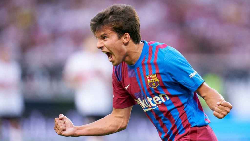 Riqui Puig celebra un gol en la reciente pretemporada / FCB