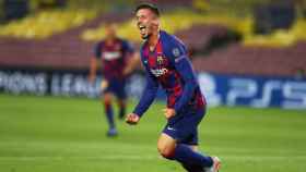 Clement Lenglet celebrando su gol contra el Nápoles / FC Barcelona