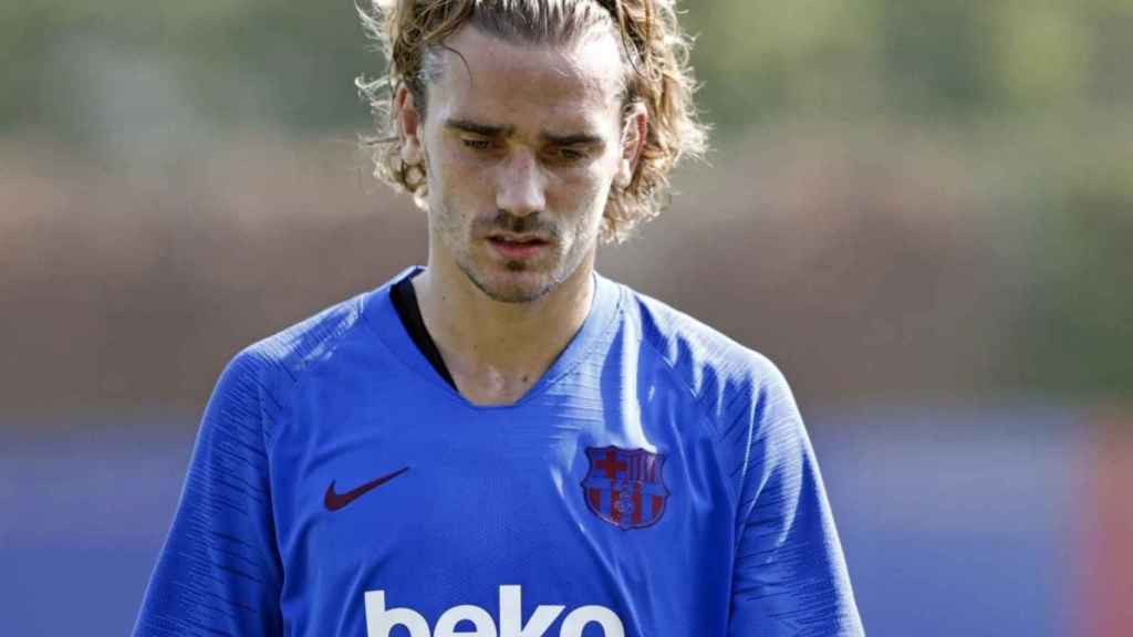 Una foto de Antoine Griezmann durante un entrenamiento del Barça / FCB