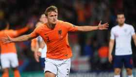 Matthijs de Ligt celebra el gol que anotó ante Inglaterra / EFE