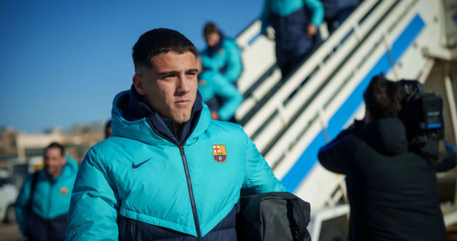 Ángel Alarcón, durante la expedición del Barça a Ceuta, horas antes de su debut con el primer equipo / FCB