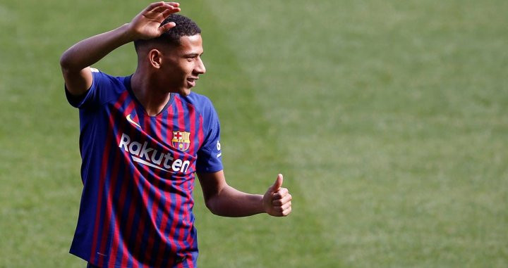 Todibo, a su llegada al Barcelona en enero del curso pasado/ EFE