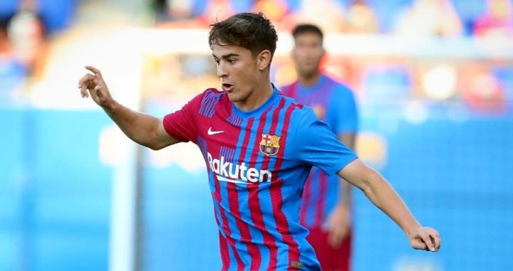 Gavi, en un partido de la reciente pretemporada del Barça / FCB