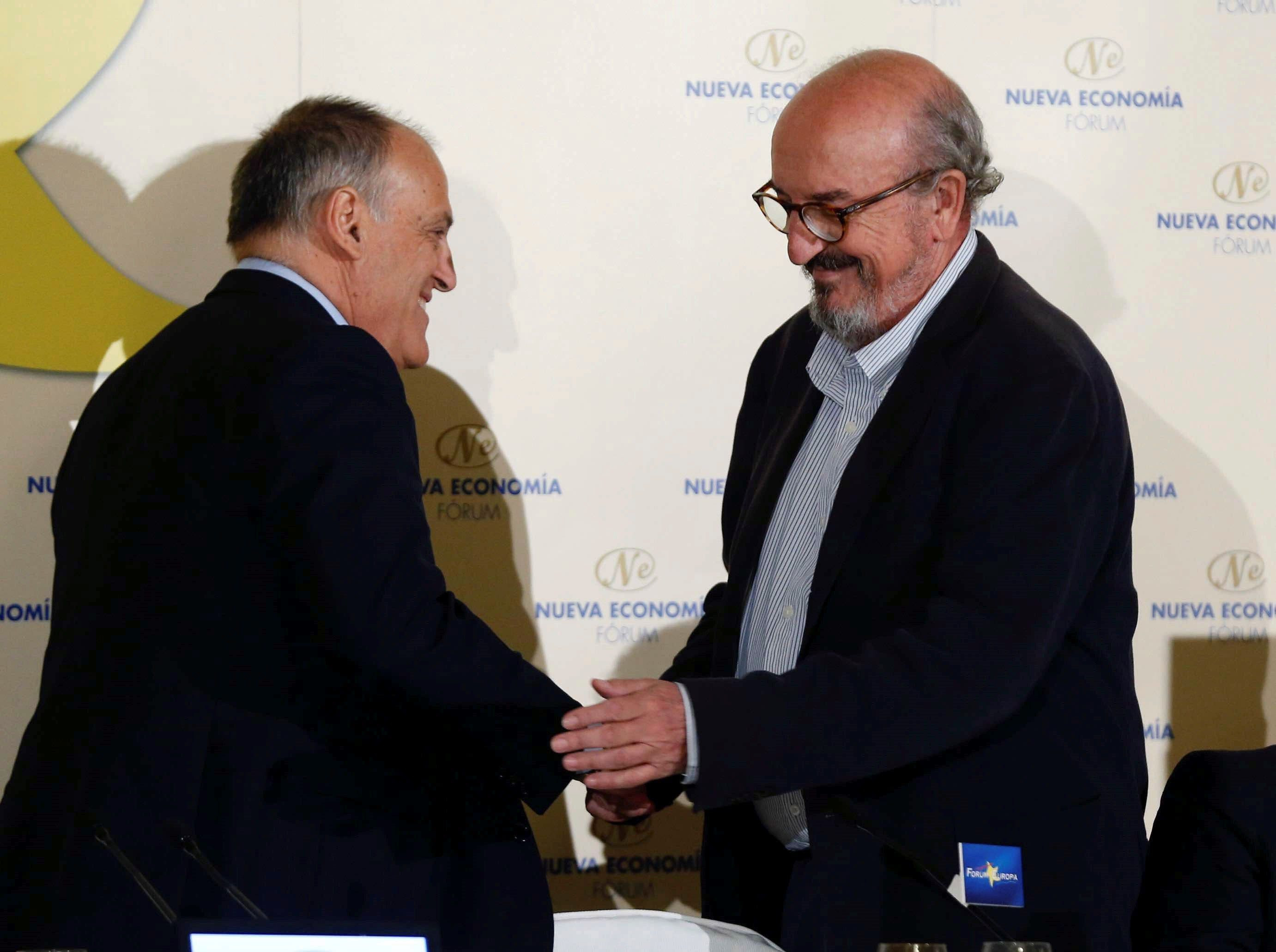 Javier Tebas y Jaume Roures en una foto de archivo / EFE