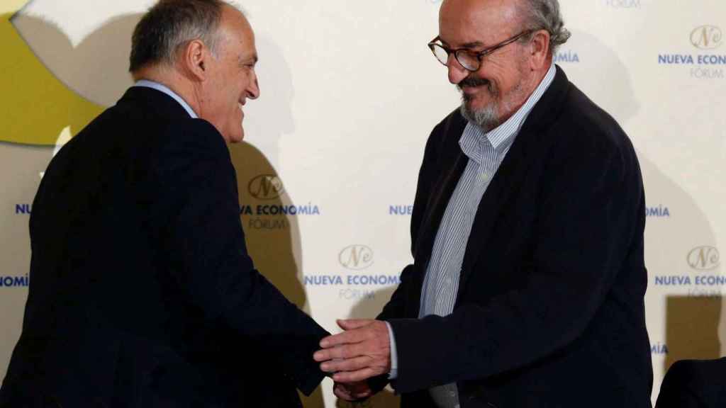 Javier Tebas y Jaume Roures en una foto de archivo / EFE