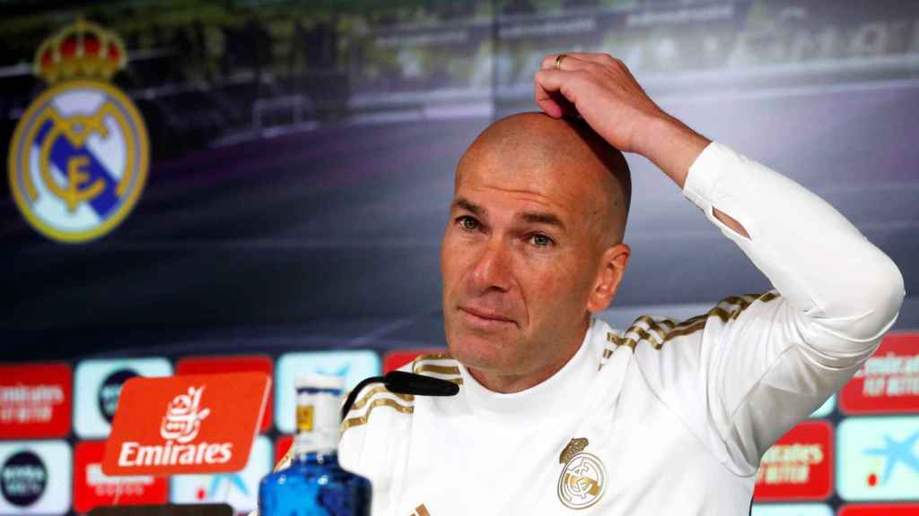 Zinedine Zidane, entrenador del Real Madrid, en rueda de prensa / EFE