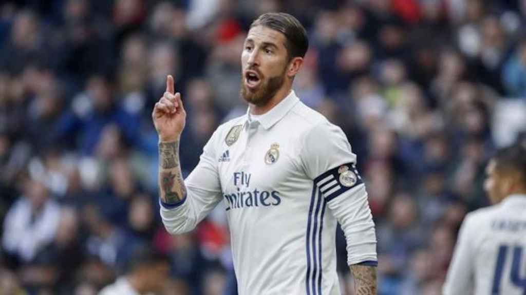 Una foto de Sergio Ramos durante un partido del Real Madrid / Twitter