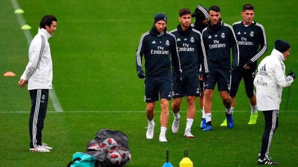 Una foto de Santiago Solari durante un entrenamiento del Real Madrid / EFE