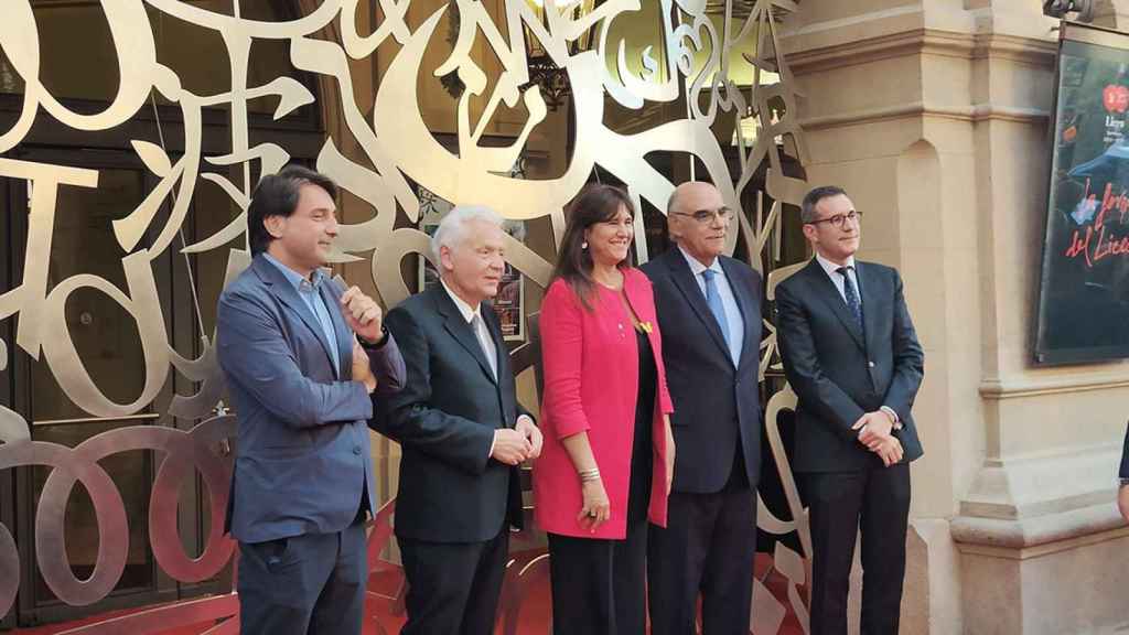 Laura Borràs y Francesc de Dalmases, antes de asistir a la inauguración de la temporada del Liceu