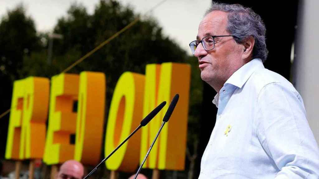 El presidente de la Generalitat, Quim Torra, en el acto de la ANC y Òmnium para conmemorar el 1-O / EFE