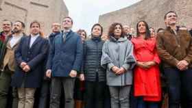 Santiago Abascal, Pablo Casado y Albert Rivera en la manifestación de Colón / EFE