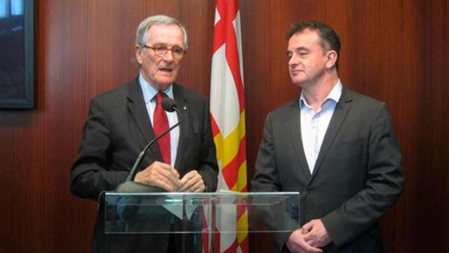 El presidente del grupo Demòcrata en Barcelona, Xavier Trias, y el de ERC, Alfred Bosch / EP