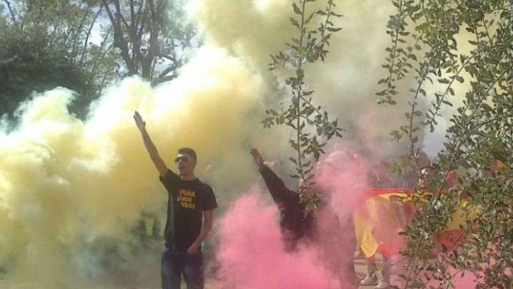 Acto de Falange y Alianza Nacional el 12-O en Montjüic / EFE