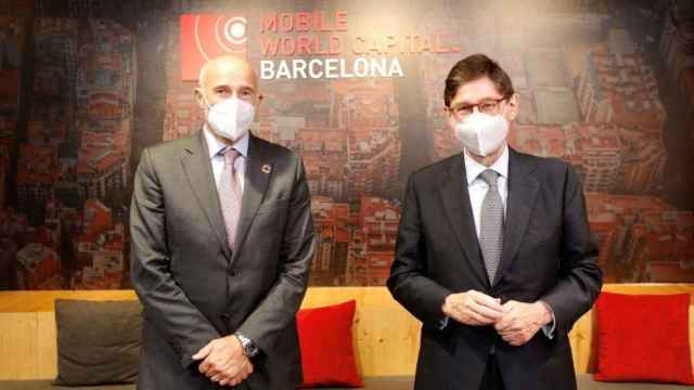 Carlos Grau, CEO de Mobile World Capital, y José Ignacio Goirigolzarri, presidente de CaixaBank, en su última reunión / CAIXABANK