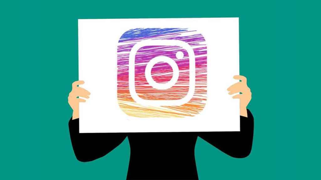 Dibujo de una persona con un cartel de Instagram / PIXABAY