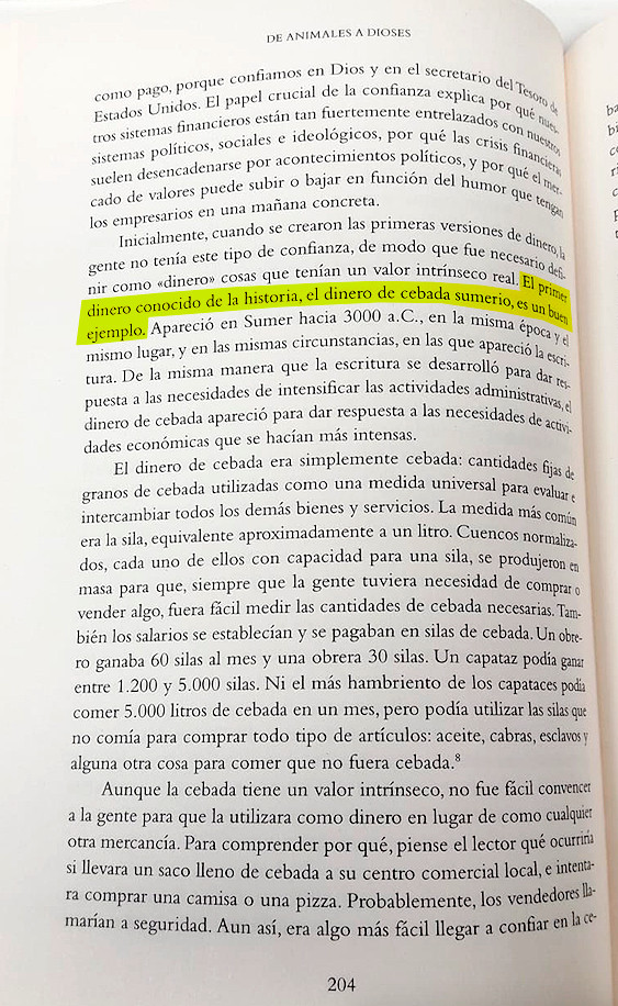 Página del libro 'Sapiens' de Yuval Noah