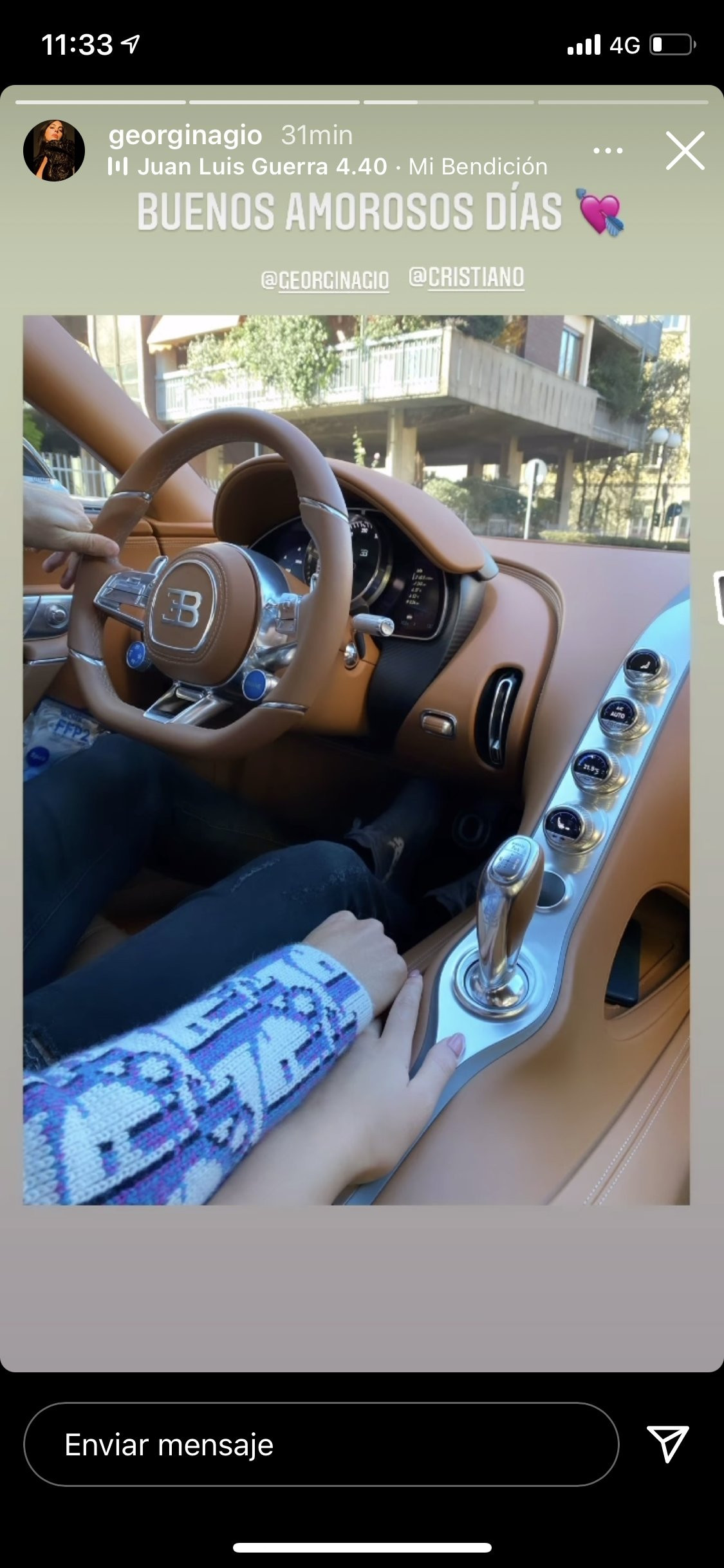 Georgina Rodriguez en el Bentley de Cristiano Ronaldo / REDES