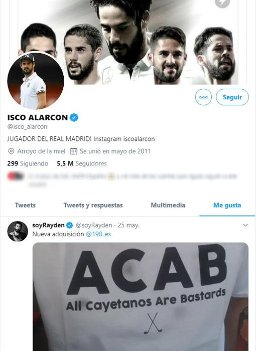 tweet de isco alarcón