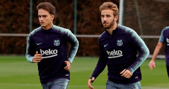 Sergi Samper y Denis Suárez durante un entrenamiento del Barça / INSTAGRAM