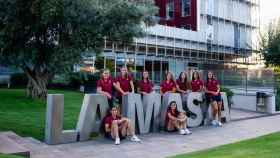 Las jugadoras del filial del Barça en la Masía / FCB