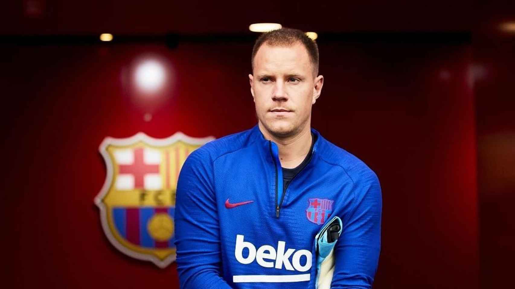 Ter Stegen, en un calentamiento con el Barça | EFE