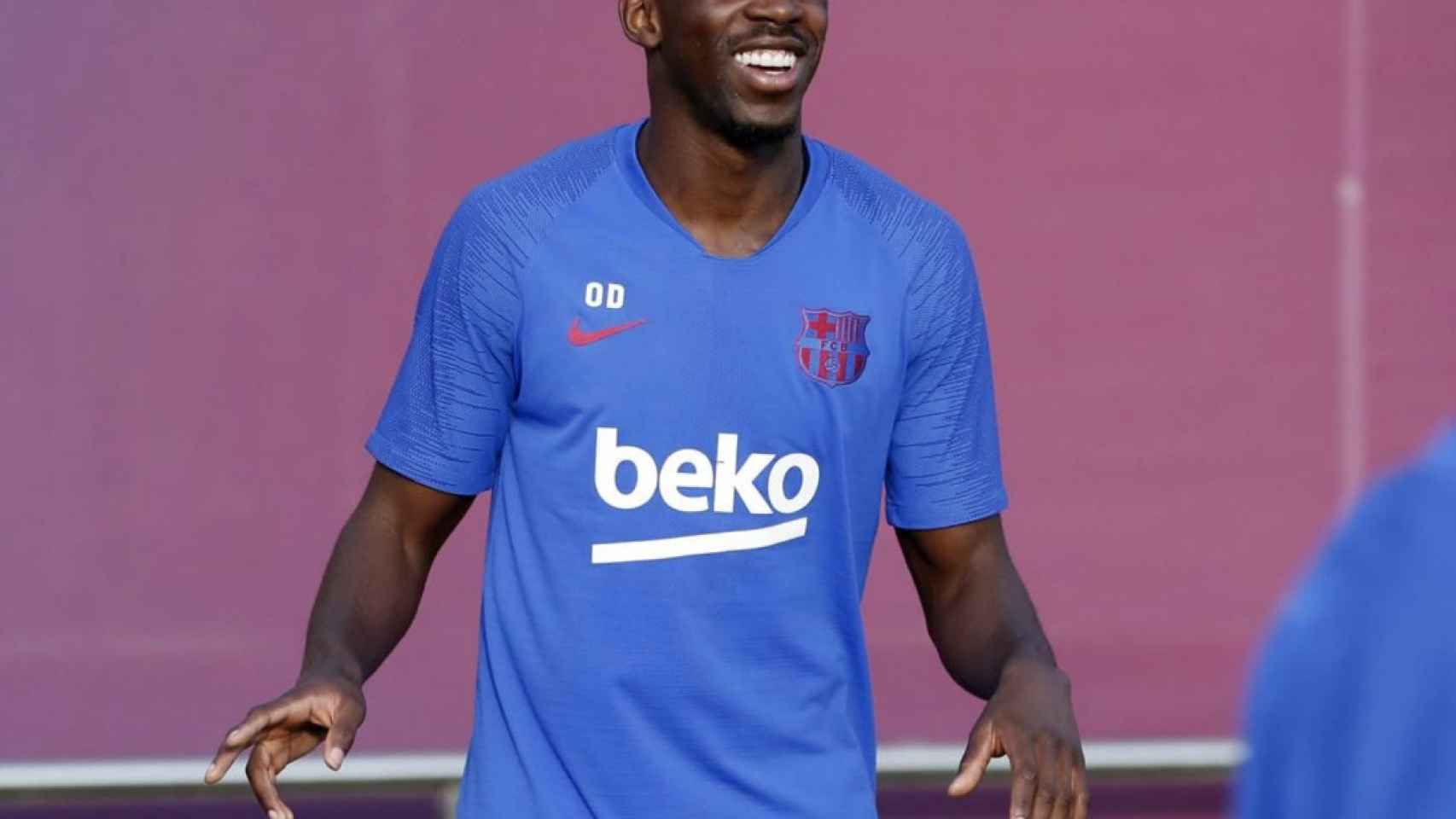 Una foto de Ousmane Dembelé durante un entrenamiento del Barça / FCB