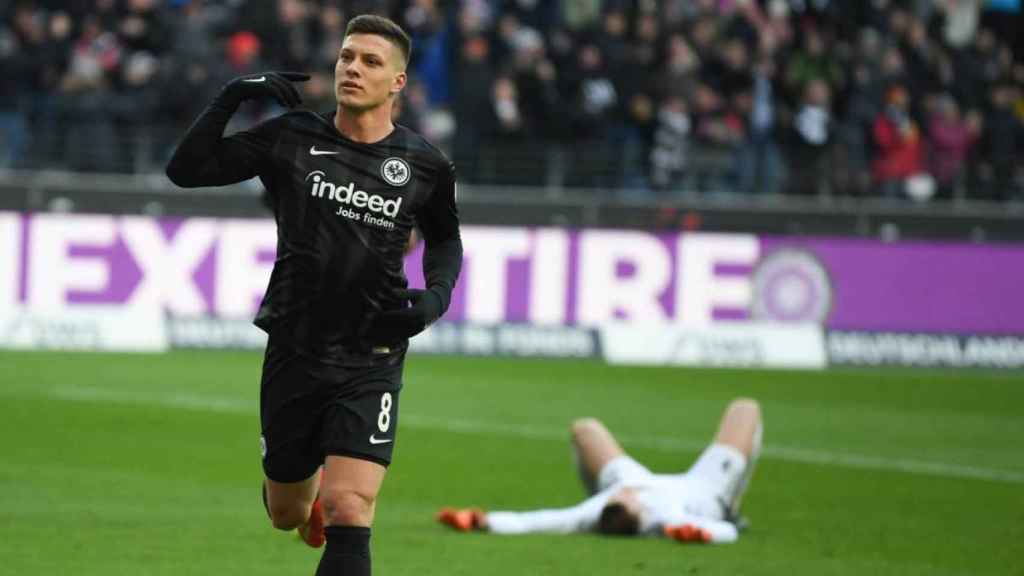 Luka Jovic celebrando un gol con el EIntracht de Frankfurt / EFE