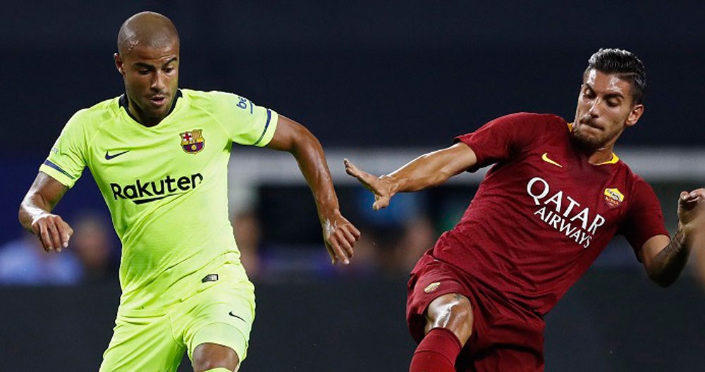 Rafinha durante un partido de pretemporada con el Barça / EFE