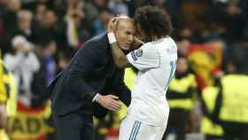 Zidane y Marcelo celebrando un gol del brasileño / EFE