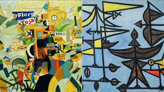 Dos obras de los pintores Rafael Barradas (i) y Óscar Domínguez / MEADOWS MUSEUM