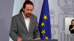 Rueda de prensa del vicepresidente de Derechos Sociales del Gobierno, Pablo Iglesias, tras el Consejo de Ministros / EP