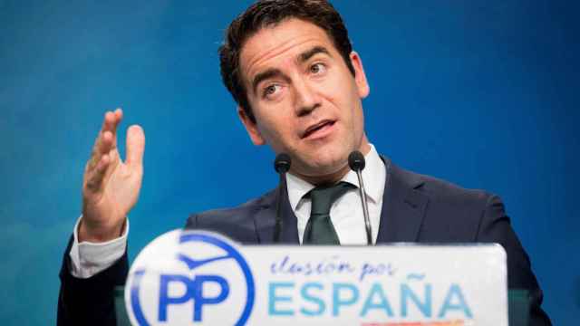 El secretario general del PP, Teodoro García Egea, durante la rueda de prensa posterior a la reunión del Comité de Dirección del PP / EFE