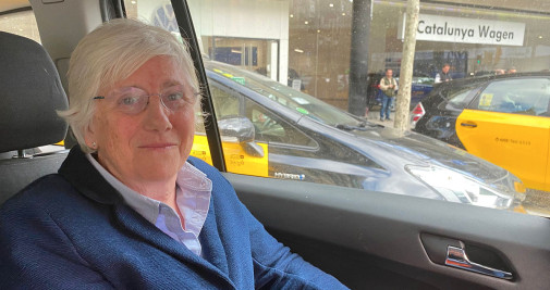 Clara Ponsatí, en el coche en su regreso a Barcelona / TWITTER