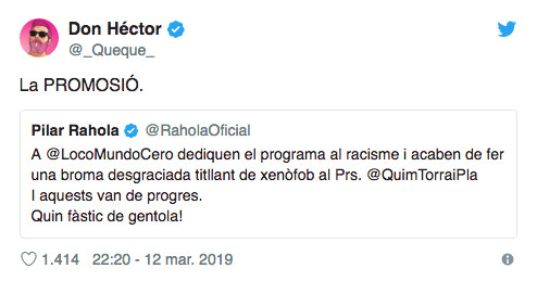 Quequé contesta a Rahola / TWITTER