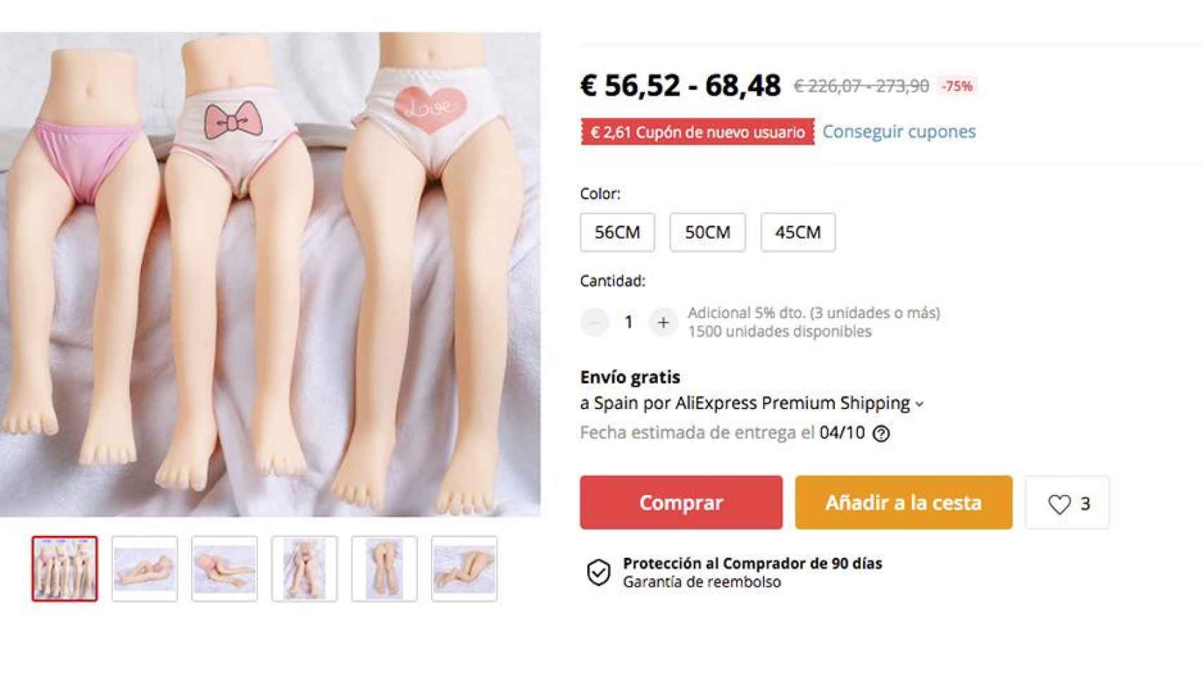 Muñecas para pedófilos distribuidas en AliExpress / CG