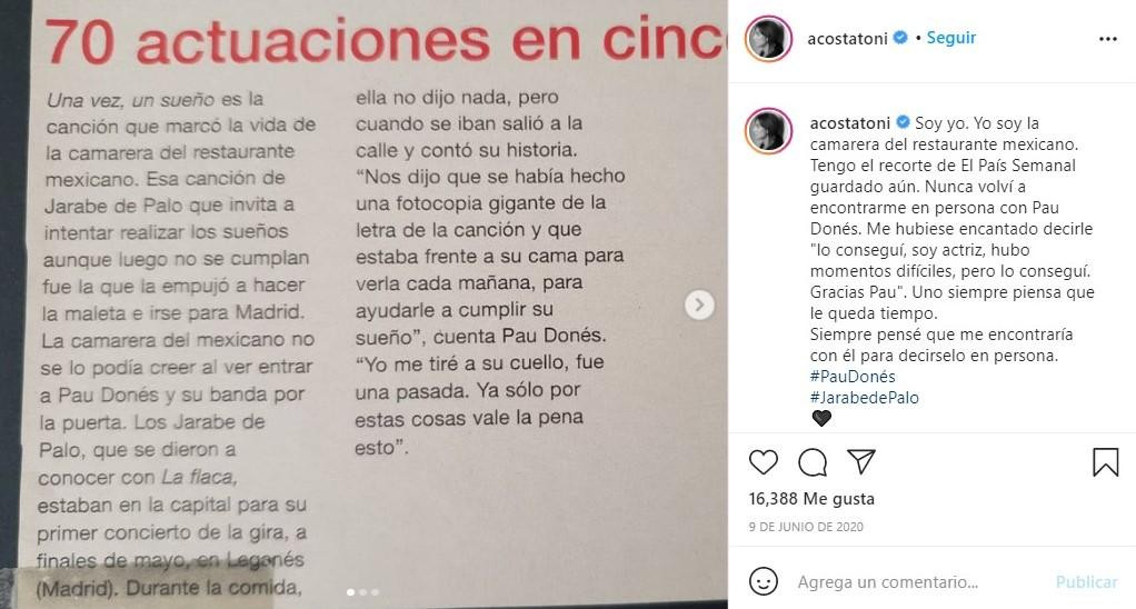 El reportaje de 'El País Semanal' a Jarabe de Palo, titulado 'La camarera mexicana' / INSTAGRAM