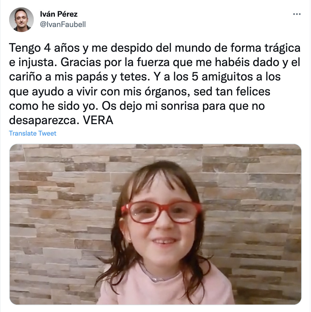 Publicación del padre de la menor / TWITTER