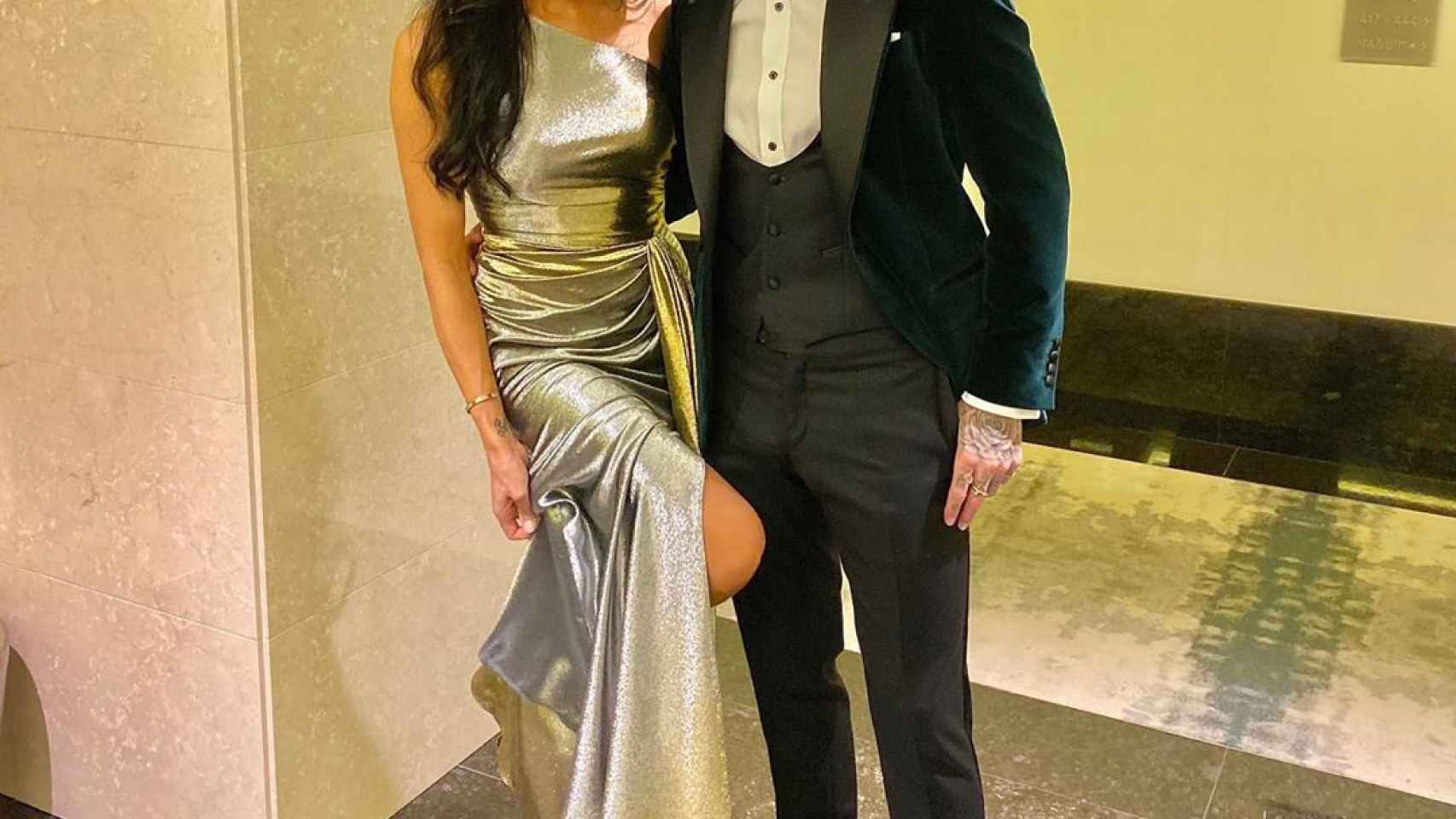 Pilar Rubio y Sergio Ramos en la gala The Best