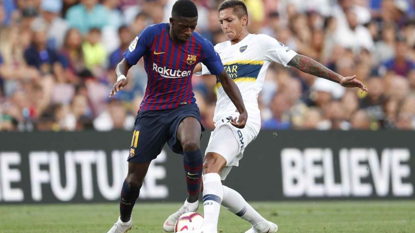 Agustín Almendra disputó con Boca Juniors el trofeo Joan Gamper contra el Barça / EFE