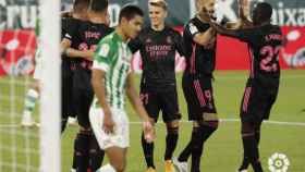 Odegaard celebrando un gol del Real Madrid contra el Real Betis / EFE