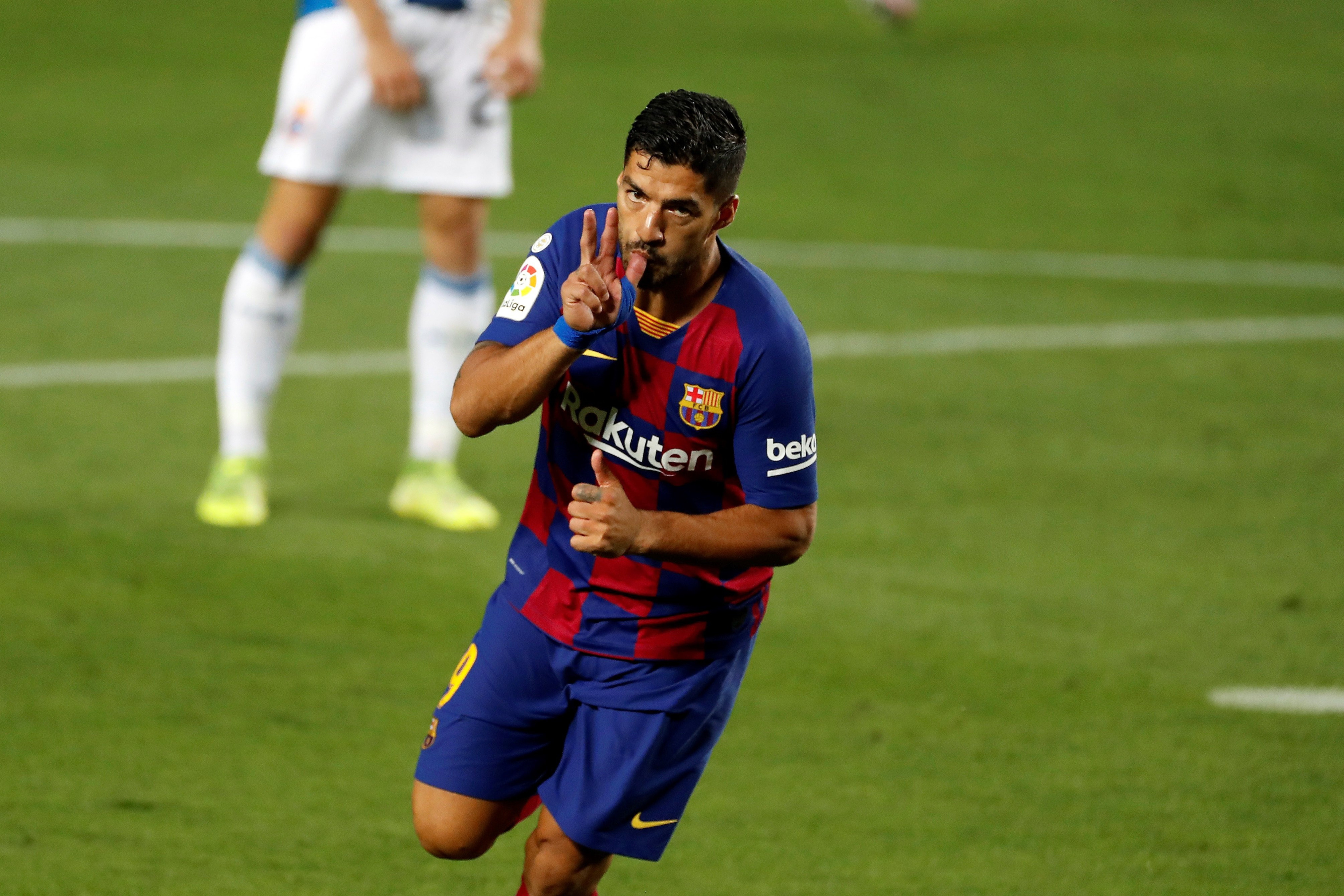 Luis Suárez celebrando su gol ante el Espanyol /EFE