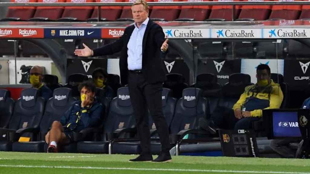 Ronald Koeman en el encuentro contra el Villarreal / EFE