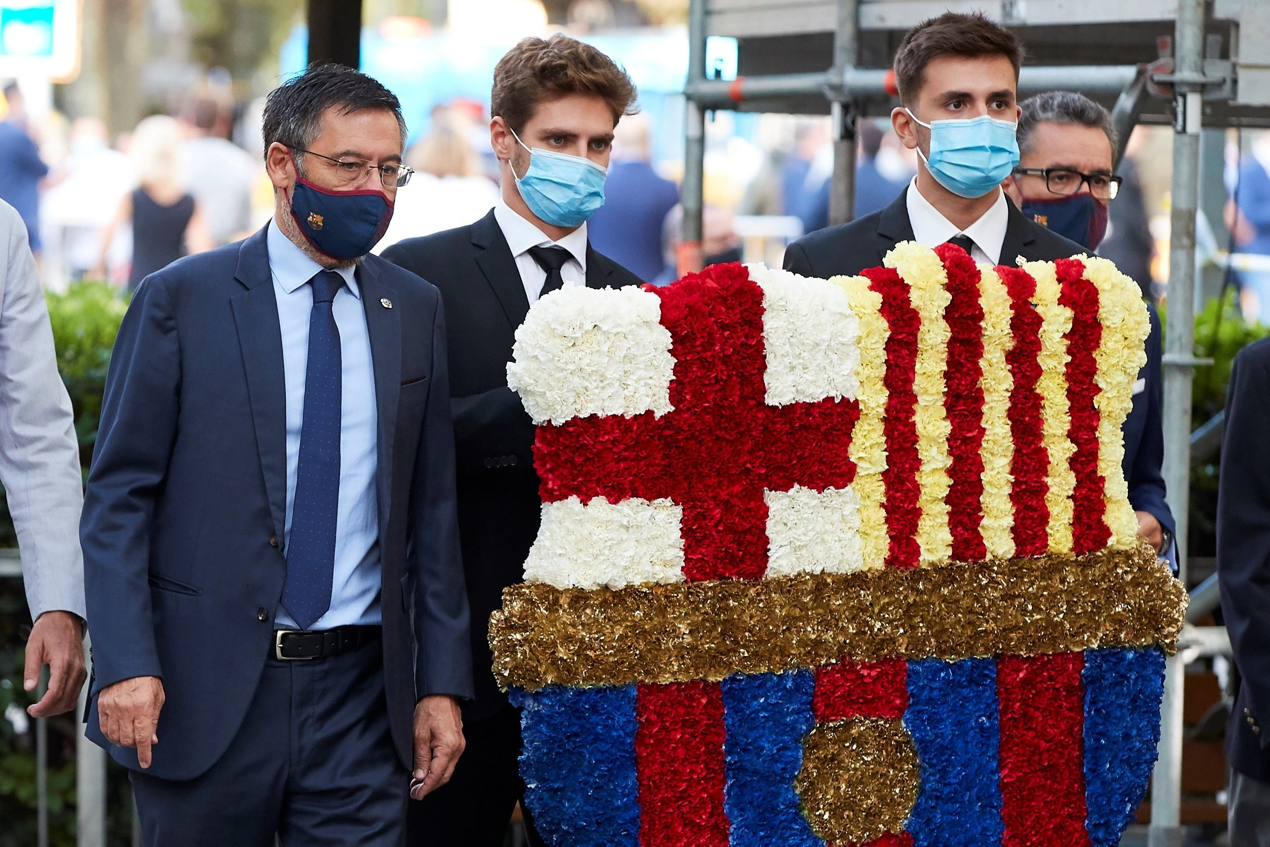 Josep Maria Bartomeu durante la ofrenda floral en la Diada de Cataluña /EFE